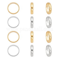 Unicraftale 12pcs 2 Colors 304 Stainless Steel Bead Frames, Ring, Golden & Stainless Steel Color, 14x3mm, Hole: 1mm, 6pcs/color