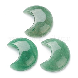 Natürlichen grünen Aventurin Anhänger, Mond, 34~35x29~30x7.5~9 mm, Bohrung: 1.2 mm
