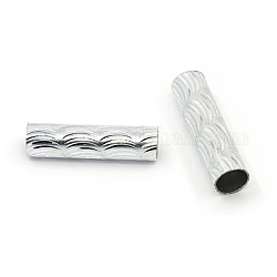 Aluminium-Perlen, Tube, Silber, 29x8 mm, Bohrung: 6.5 mm