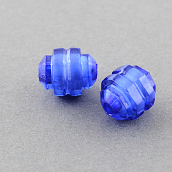 Transparent Acrylic Beads, Bead in Bead, Twist, Blue, 10x8mm, Hole: 2mm, about 1600pcs/500g