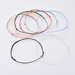 Fabrication de bracelet en cordons de polyester cirés plats réglables, couleur mixte, 8 pouce ~ 11-7/8 pouces (20.4~30 cm)