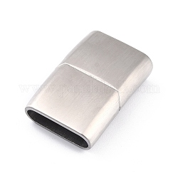 304 Magnetverschluss aus Edelstahl mit Klebeenden, matte Stil, Rechteck, Edelstahl Farbe, 28.5x18.5x7 mm, Bohrung: 5x16.5 mm