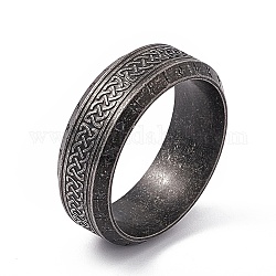 304 кольцо на палец в виде матросского узла из нержавеющей стали, рунические слова odin norse viking амулет украшения для женщин мужчин, металлический черный, внутренний диаметр: 18.8 мм