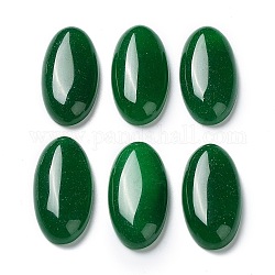 Cabochons de jade malaisie naturelle, teinte, ovale, vert foncé, 30x15x6mm