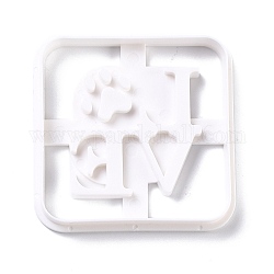 Kunststoffform, Ausstechformen, Plätzchenformen, DIY Keks Backen Werkzeug, square with love, weiß, 65x65x10 mm