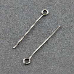 304 Stainless Steel Eye Pin, Stainless Steel Color, 45mm, Hole: 2mm, Pin: 0.7mm