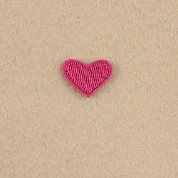 Tela de bordado computarizada para planchar / coser parches, accesorios de vestuario, apliques, corazón, de color rosa oscuro, 25.5x19mm