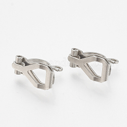 304 Stainless Steel Clip-on Earring Findings, Stainless Steel Color, 12x6x9mm, Hole: 1mm