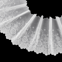 Fingerinspire – ruban en coton à fleurs brodées plates, 3 mètre, ruban à bord ondulé, blanc, 8-5/8 pouce (220~235 mm)