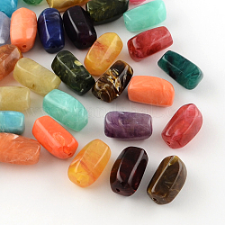 Колонки имитация драгоценных камней акриловые бусины, разноцветные, 25x11.5x2 мм, отверстие : 2 мм