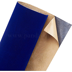 Tissu de flocage velours auto-adhésif benecreat, pour tiroir à bijoux artisanat tissu peel stick, bleu foncé, 40x0.06 cm
