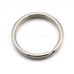 Ursprüngliche Farbe 304 Edelstahl geteilten Verschlüsse Ring Schnallen für keychain Herstellung, Edelstahl Farbe, 32x2.2 mm