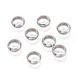 Intercalaire perles en 201 acier inoxydable, anneau, couleur inoxydable, 7x2.5mm, diamètre intérieur: 5 mm