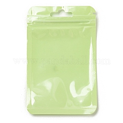 長方形のプラスチック陰陽ジップロックバッグ  再封可能な包装袋  セルフシールバッグ  薄緑  12x7.5x0.02cm  片側の厚さ：2.5ミル（0.065mm）