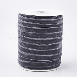 Односторонняя бархатная лента, шифер серый, 3/8 дюйм (9.5~10 мм), о 50yards / рулон (45.72 м / рулон)