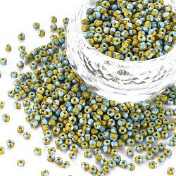 12/0 Glass Seed Beads, Opaque Colours Seep, Cyan, 2mm, hole: 0.8mm