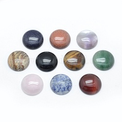 Натуральные и синтетические смешанные каменные кабошоны, плоско-круглые, 24.5~25x4~7 мм