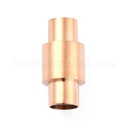 Placcatura ionica (ip) 304 chiusure magnetiche in acciaio inossidabile con estremità incollate, colonna, oro roso, 20x10mm, Foro: 6 mm