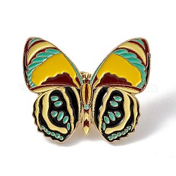 Эмалированная булавка в виде бабочки, брошь из легкого золотого сплава для рюкзака с одеждой, красочный, 25x30x2 мм, штифты : 1.3 мм