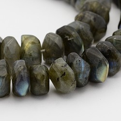 Natural Labradorite Faceted Rondelle Bead Strands, 14~17x6~9mm, Hole: 1mm, 15.3 inch