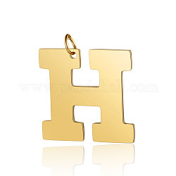 201 подвески из нержавеющей стали, буквы, золотые, letter.h, 30x31x1.5 мм, отверстие : 4.5 мм