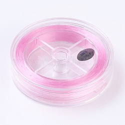 Flache elastische Kristallschnur, elastischer Perlenfaden, für Stretcharmbandherstellung, Perle rosa, 1x0.5 mm, ca. 87.48 Yard (80m)/Rolle