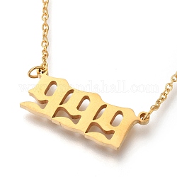 Titan Stahl Anhänger Halsketten, Kabel-Ketten, Engel Nummer, golden, num. 9, 17.51 Zoll (44.5 cm), Nummer 9: 2.65x1.05x0.15cm