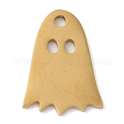 Colgantes de acero inoxidable Halloween 201, amuleto fantasma, dorado, 14.5x10.5x1mm, agujero: 1.5 mm