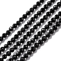 Naturali nera perle di tormalina fili, sfaccettato, tondo, 2mm, Foro: 0.3 mm, 15.35'' (39 cm)