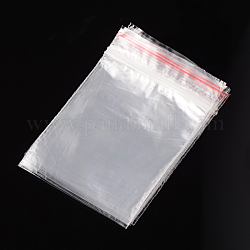 Sacs en plastique à fermeture éclair, sacs d'emballage refermables, joint haut, sac auto-scellant, rectangle, clair, 15x10 cm, épaisseur unilatérale : 0.9 mil (0.025 mm)