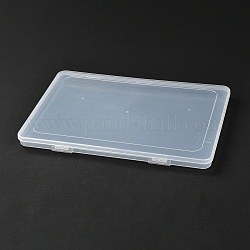 Rectangle Polypropylene(PP) Plastic Boxes, Bead Storage Containers, with Hinged Lid, Clear, 18.5x26.5x1.7cm, Inner Diameter: 17.4x25.8cm
