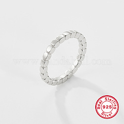 925 anillo de dedo de plata de primera ley con baño de rodio, con 925 sello, Platino, diámetro interior: 18 mm