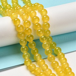Backen gemalt Nachahmung Jade Glas runden Perle Stränge, golden, 8.5~9 mm, Bohrung: 1.5 mm, ca. 105 Stk. / Strang, 31.8 Zoll