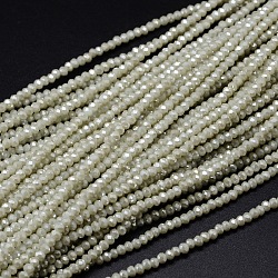 Rondelle facettée plaqué arc-en-ciel de perles de verre plaquées, miellat, 2.8~3x2mm, Trou: 0.8mm, Environ 200 pcs/chapelet, 15.1 pouce