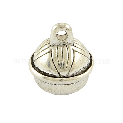 Tibetan Style Alloy Bell Charms, Lead Free  & Nickel Free, Antique Silver, 10.5x9mm, Hole: 1.5mm, about 450pcs/1000g