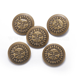 Piatti pendenti ferro tondo, con motivo sole, bronzo antico, 45x5mm, Foro: 5 mm