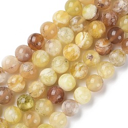 Chapelets de perles en opale jaune naturelle, Grade a, ronde, 8mm, Trou: 0.8mm, Environ 49 pcs/chapelet, 15.67'' (39.8 cm)
