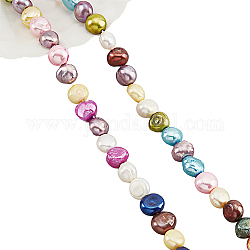 Nbeads 2 fili di perle di perle d'acqua dolce coltivate naturali, tinto, due lati lucido, colore misto, 7~8x7~10x4~6mm, Foro: 0.8 mm, circa 44~45pcs/filo, 13.4 pollice