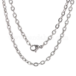 304 catena portacavi in acciaio inossidabile per la realizzazione di collane, con chiusure moschettone, colore acciaio inossidabile, 23.6 pollice (60 cm)