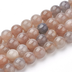 Natural Sunstone Beads Strands, Round, 6mm, Hole: 1mm, about 62pcs/strand, 15.5 inch