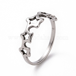 201 anillo de dedo de estrella de acero inoxidable para mujer, color acero inoxidable, nosotros tamaño 6 1/2 (16.9 mm)