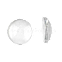 Cabochons en verre transparent, demi-rond / dôme, clair, 11.5~12x4mm