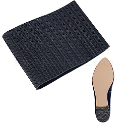 Прямоугольный противоскользящий резиновый лист, износостойкий материал для ремонта низа обуви с рельефным зерном для обуви, кожаные ботинки, чёрные, 375x140x2.5 мм