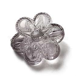 Perline acrilico trasparente, tinto, fiore, nero, 26x23x11.5mm, Foro: 1.8 mm, circa 142pcs/500g