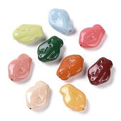 Perles en cuisson peinture acrylique, pépites, couleur mixte, 24.5x17.5x8.5mm, Trou: 1.6mm