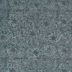 PVC-Lederstoff mit Phoenix-Muster, für das Handwerk, Patchwork, Dekorationen, blaugrün, 1400x0.5 mm