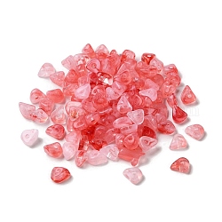 Acryl-Perlen, Nachahmung Edelstein, Chip, rot, 8x6x4 mm, Bohrung: 1.4 mm