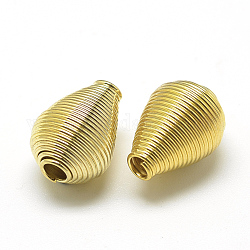 Überzogene Eisenfederperlen, Spule Perlen, Träne, golden, 14x10 mm, Bohrung: 2 mm