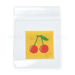 長方形のプラスチック製ジップロックキャンディーバッグ  保存袋  セルフシールバッグ  トップシール  桜柄  8x6x0.2cm