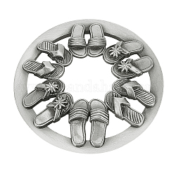 Крышка из цинкового сплава, для ароматерапевтической свечи, плоский круглый с тапочкой, античное серебро, 81x14 мм